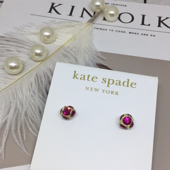 kate spade Jewelry - Kate Spade mini red diamond stud earrings